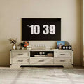 Famapy Modern TV Stand with Spacious Countertop, Multiple Drawers and Cable Management