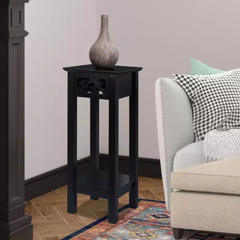 eHemco Table d'appoint décorative avec étagère de rangement, 25,4 x 25,4 x 60,2 cm