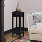 eHemco Table d'appoint décorative avec étagère de rangement, 25,4 x 25,4 x 60,2 cm
