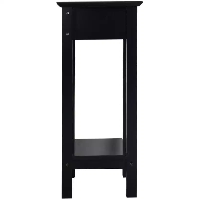 eHemco Table d'appoint décorative avec étagère de rangement, 25,4 x 25,4 x 60,2 cm