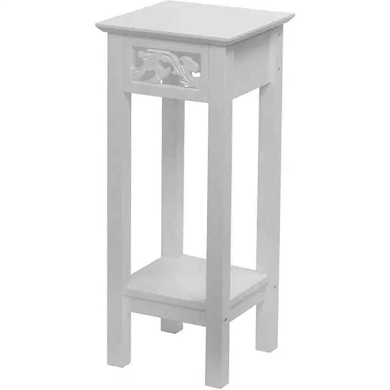 eHemco Table d'appoint décorative avec étagère de rangement, 25,4 x 25,4 x 60,2 cm