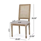 Ensemble de salle à manger extensible en bois et rotin, 7 pièces, avec tissu capitonné style campagne française, Christopher Knight Home Regan