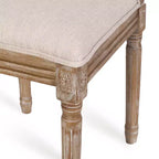 Ensemble de salle à manger extensible en bois et rotin, 7 pièces, avec tissu capitonné style campagne française, Christopher Knight Home Regan