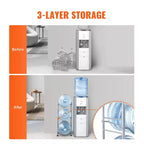 VEVOR Support de Bouteille d'Eau à 3 Niveaux, Support de Bouteille d'Eau de 19 Litres, Support de Bouteille d'Eau à Rangée Unique pour 3 Bouteilles, Support de Bouteille d'Eau Robuste