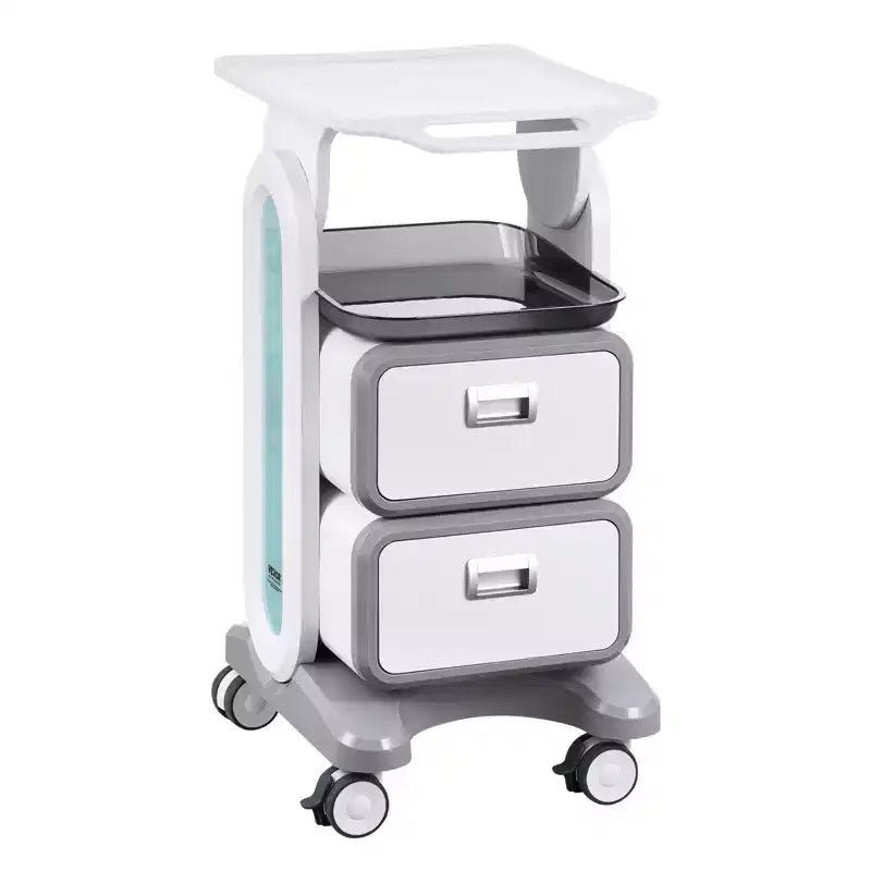 VEVOR 3 Tiers Lab Carts, Lab Utility Cart with 2 Drawers & 1 Top Tray, Mobile Medical Cart with ABS Material, Lab Rolling Cart