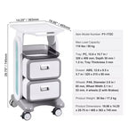 Chariot de laboratoire 3 niveaux VEVOR, chariot utilitaire de laboratoire avec 2 tiroirs et 1 plateau supérieur, chariot médical mobile en matériau ABS, chariot de laboratoire roulant