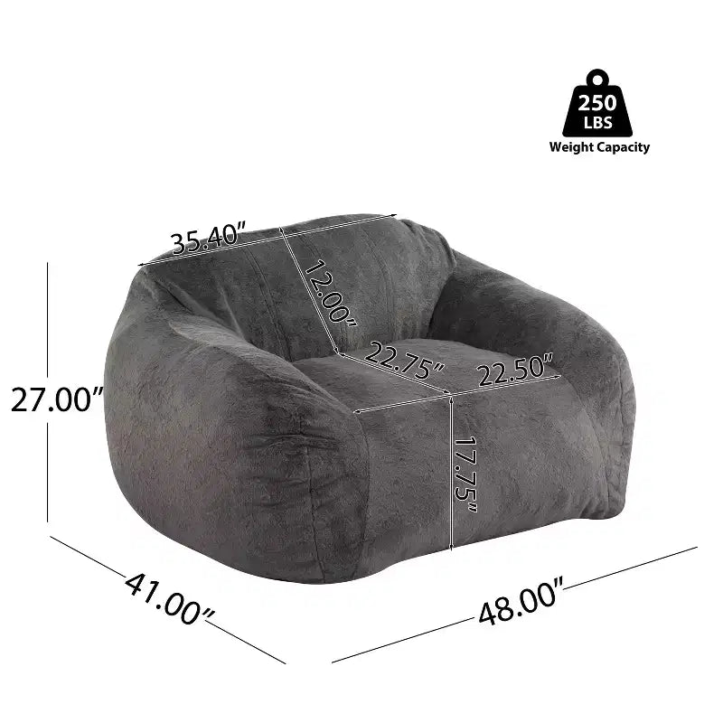 Pouf poire d'intérieur moderne et polyvalent en fausse fourrure avec dossier Christopher Knight Home Maeve