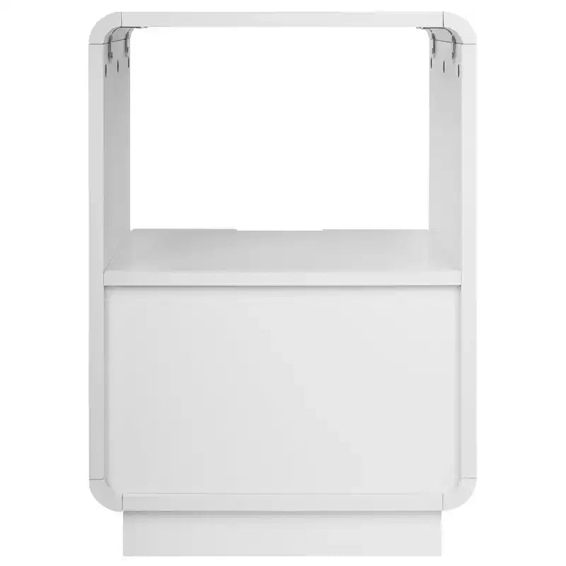 eHemco Table d'appoint contemporaine avec tiroir de rangement, blanc, 22,8H x 15,7W x 15D pouces