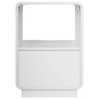 eHemco Table d'appoint contemporaine avec tiroir de rangement, blanc, 22,8H x 15,7W x 15D pouces