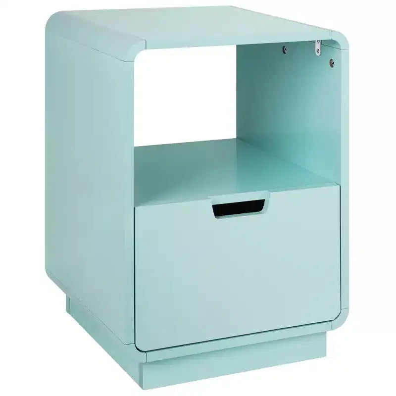eHemco Table d'appoint contemporaine avec tiroir de rangement, blanc, 22,8H x 15,7W x 15D pouces
