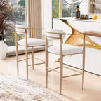 Lot de 2 tabourets de bar/comptoir, chaises de salle à manger, tabourets de pub/cuisine, fauteuils avec pieds en fer - ModernLuxe