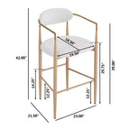 Lot de 2 tabourets de bar/comptoir, chaises de salle à manger, tabourets de pub/cuisine, fauteuils avec pieds en fer - ModernLuxe
