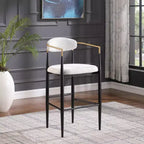 Lot de 2 tabourets de bar/comptoir, chaises de salle à manger, tabourets de pub/cuisine, fauteuils avec pieds en fer - ModernLuxe