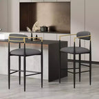 Lot de 2 tabourets de bar/comptoir, chaises de salle à manger, tabourets de pub/cuisine, fauteuils avec pieds en fer - ModernLuxe