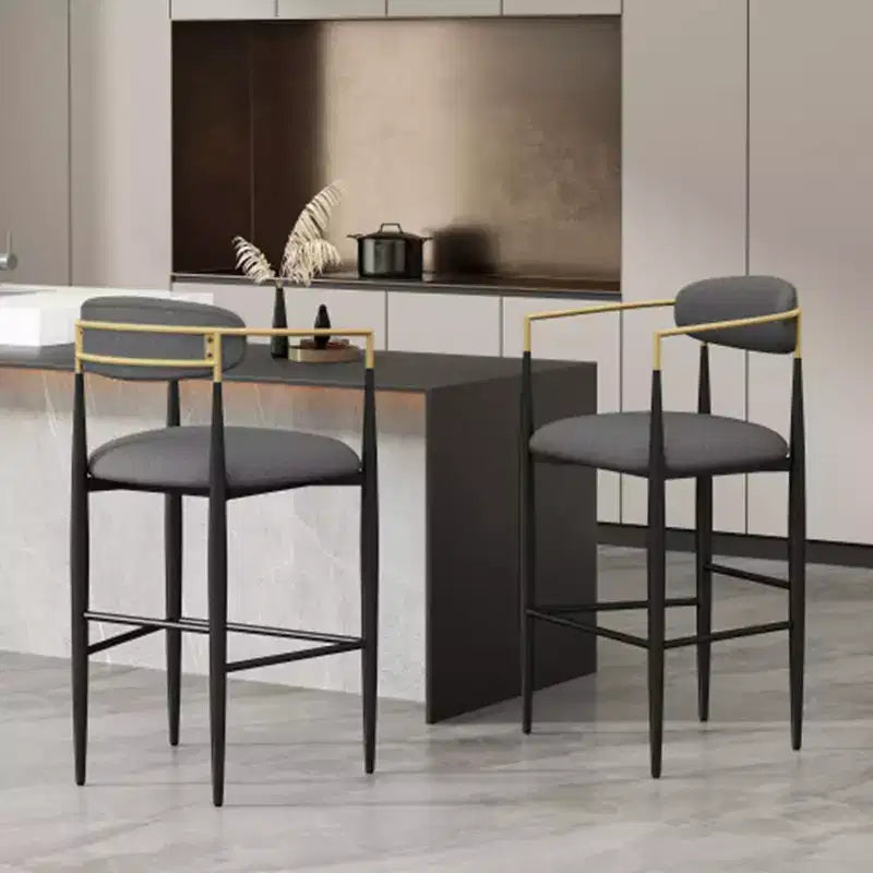 Lot de 2 tabourets de bar/comptoir, chaises de salle à manger, tabourets de pub/cuisine, fauteuils avec pieds en fer - ModernLuxe