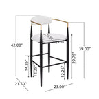 Lot de 2 tabourets de bar/comptoir, chaises de salle à manger, tabourets de pub/cuisine, fauteuils avec pieds en fer - ModernLuxe