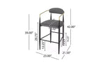 Lot de 2 tabourets de bar/comptoir, chaises de salle à manger, tabourets de pub/cuisine, fauteuils avec pieds en fer - ModernLuxe