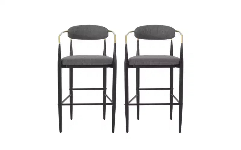 Lot de 2 tabourets de bar/comptoir, chaises de salle à manger, tabourets de pub/cuisine, fauteuils avec pieds en fer - ModernLuxe