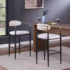 Set of 2 Bar Stool Counter Height Stool Dining Chair Pub Kitchen Stool Armchair with Iron Legs-ModernLuxe