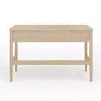 Bureau de travail Martha Stewart Rhett pour bureau à domicile, avec pieds fuselés, en couleur bois clair naturel avec ferrures bronze antique