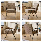 Fauteuil en tissu à motifs colorés Vatros, chaise d'appoint moderne à dossier haut
