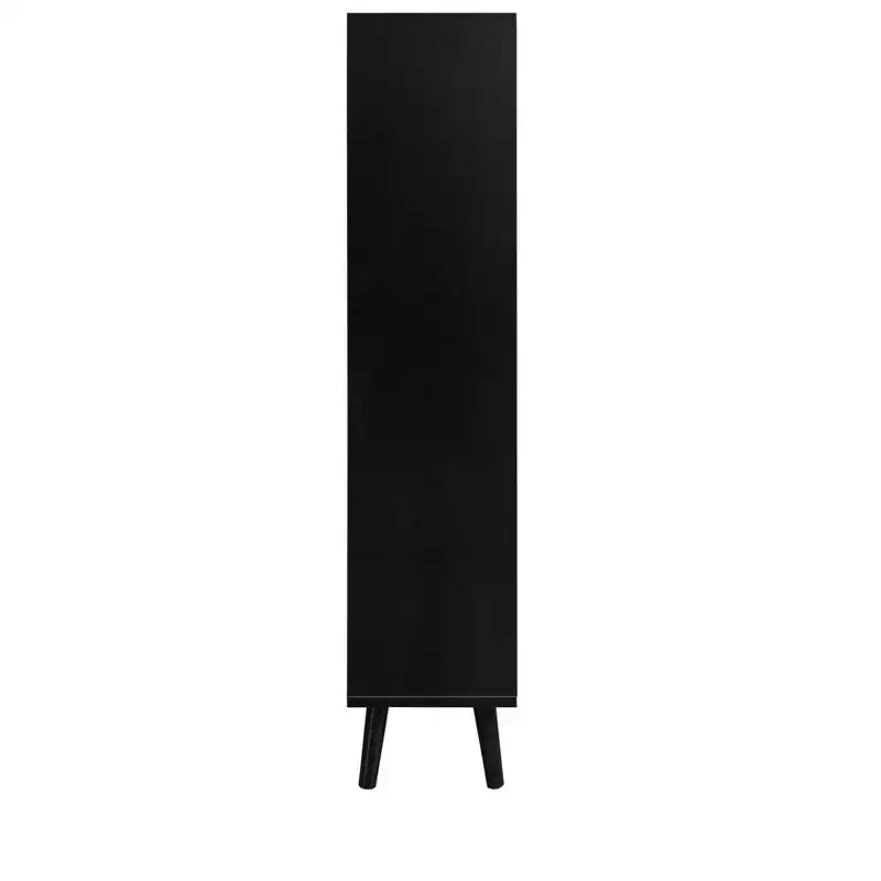 Meuble à chaussures moderne avec détails en rotin, cadre en MDF, pieds en bois de pin et 1 tiroir + 2 tiroirs basculants, unité de rangement multi-étagères - ModernLuxe