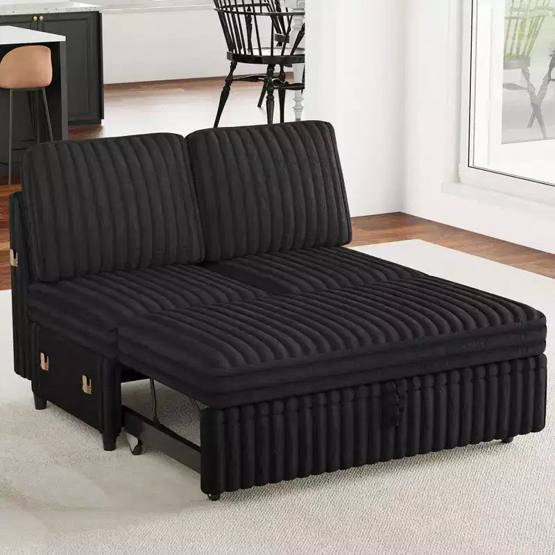 Belffin Corduroy Sleeper Sofa with Pull Out Bed Module Loveseat with Pullout Bed for Sectional Sofa Couch