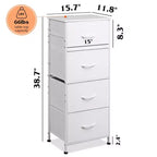 DEXYLLO Commode 4 tiroirs en tissu, tour de rangement pour chambre, couloir, entrée, placards avec cadre en acier, dessus en bois, poignée facile à tirer