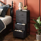 DEXYLLO Dresser 4-Drawer Fabric Storage Tower Organizer for Bedroom, Hallway, Entryway, Closets with Steel Frame, Wood Top, Easy Pull Handle