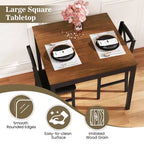 Ensemble de salle à manger 3 pièces Costway – Table carrée en bois et 2 chaises rembourrées – Marron/Gris