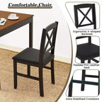 Ensemble de salle à manger 3 pièces Costway – Table carrée en bois et 2 chaises rembourrées – Marron/Gris
