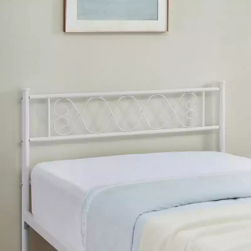 Cadre de lit, Cadre de lit en métal avec tête et pied de lit, Cadre de lit plateforme robuste et silencieux avec support à lattes solides, Rangement sous le lit