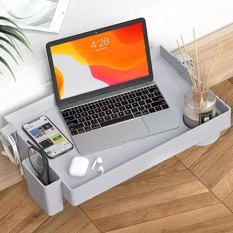 ACOINEL Étagère de chevet pour lit, étagère pliante pour lit superposé, étagère à clipser pour table de chevet, grand format, gris