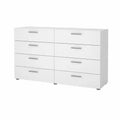 HomeStock Space 8 Drawer Double Dresser Contemporary Style