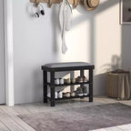 Banc à chaussures HOMCOM à 3 niveaux en bambou, banc d'entrée avec rangement et coussin, organisateur de chaussures pour entrée, couloir