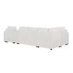 Canapé convertible modulaire en L de 306 cm avec lit gigogne, rangement et porte-gobelets. Canapé d'angle réversible pour salon moderne.