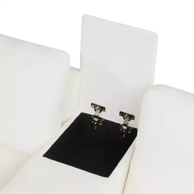 Canapé convertible modulaire en L de 306 cm avec lit gigogne, rangement et porte-gobelets. Canapé d'angle réversible pour salon moderne.