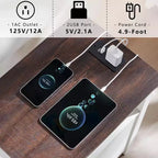 SinCiDo Lot de 2 tables de chevet de ferme avec station de recharge, tables d'appoint en bois avec porte de grange et étagères ouvertes pour chambre, salon