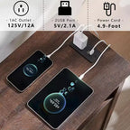 SinCiDo Lot de 2 tables de chevet de ferme avec station de recharge, tables d'appoint en bois avec porte de grange et étagères ouvertes pour chambre, salon