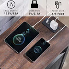 SinCiDo Lot de 2 tables de chevet de ferme avec station de recharge, tables d'appoint en bois avec porte de grange et étagères ouvertes pour chambre, salon