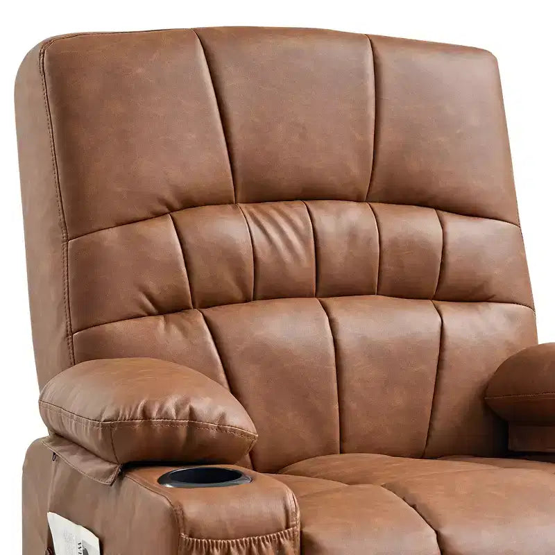Fauteuil inclinable électrique VECELO avec fonctions de massage et de chaleur, fauteuil de massage en cuir PU rembourré, fauteuil à bascule électrique 35 positions pour salon
