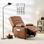 Fauteuil inclinable électrique VECELO avec fonctions de massage et de chaleur, fauteuil de massage en cuir PU rembourré, fauteuil à bascule électrique 35 positions pour salon