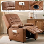 Fauteuil inclinable électrique VECELO avec fonctions de massage et de chaleur, fauteuil de massage en cuir PU rembourré, fauteuil à bascule électrique 35 positions pour salon