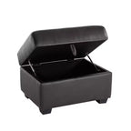 Canapé et causeuse en similicuir avec banc de rangement ottoman, canapé grand confort pour salon, salle de détente - Morden Fort