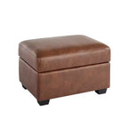 Canapé et causeuse en similicuir avec banc de rangement ottoman, canapé grand confort pour salon, salle de détente - Morden Fort