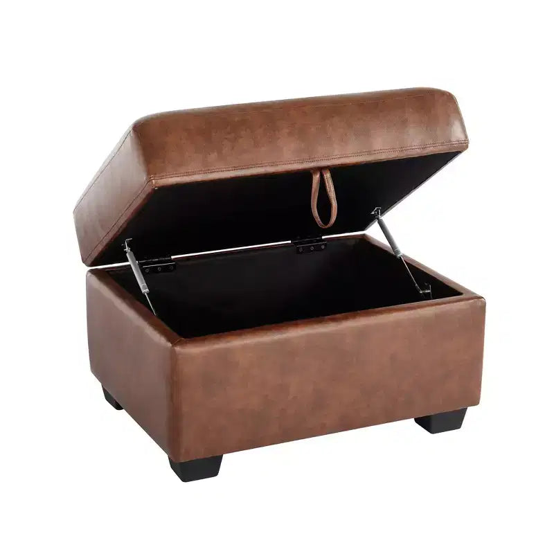 Canapé et causeuse en similicuir avec banc de rangement ottoman, canapé grand confort pour salon, salle de détente - Morden Fort