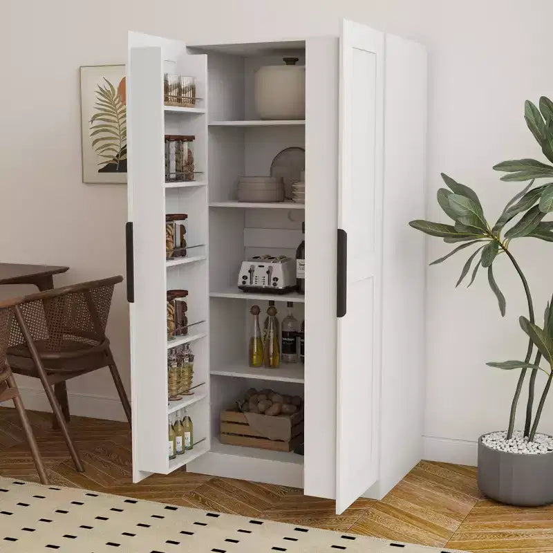 CLIHOME Armoire de rangement de cuisine, Meuble de buffet autoportant