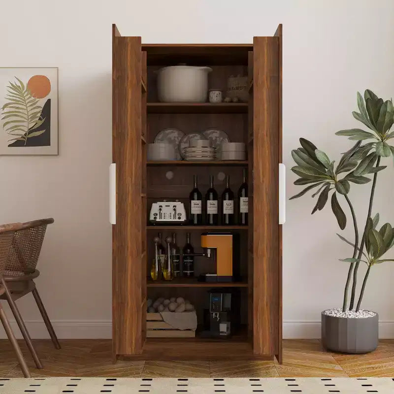 CLIHOME Armoire de rangement de cuisine, Meuble de buffet autoportant