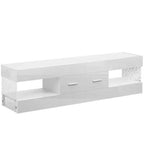 Meuble TV Bestier noir ultra-brillant pour TV jusqu'à 65 pouces, meuble de divertissement LED moderne avec tiroirs de rangement