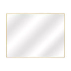 Miroir suspendu rectangulaire en alliage d'aluminium doré à bord fin (double face)